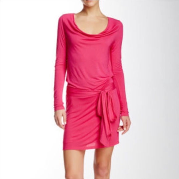 Haute Hippie Pink Faux-Wrap Backless Dress Med - Picture 2 of 4